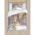 thumbnail image 3 of Ambesonne Winter Image of Stormy Day in Paris Streets Eiffel Tower Europe Scene Duvet Cover Set, 3 of 3