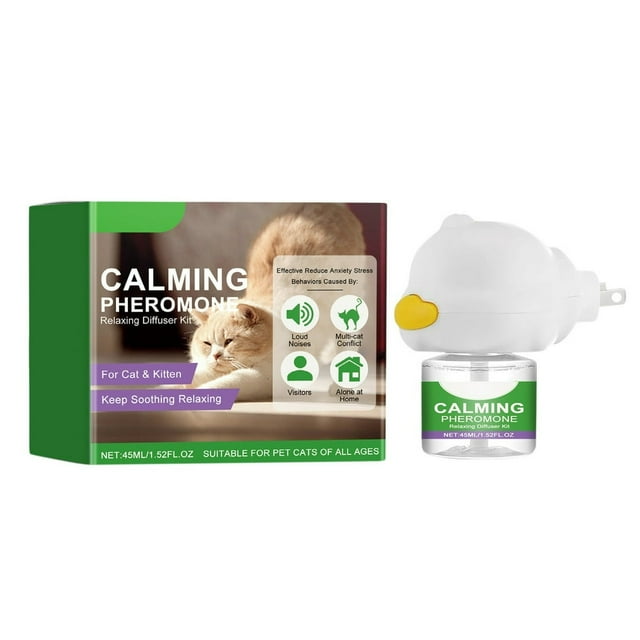 HLONK Cat Pheromone Calming Diffuser Cat Calming Diffuser Kit Effectively Relieves Anxiety Stress Soothing Without Irritation Gentle Ingredients 45ML
