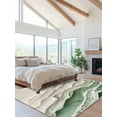 thumbnail image 2 of Abstract Green Area Rug for Bedroom 4x6 Ft Beige Ocean Wave Oil Painting Style Modern Super Soft fuzzy Throw Rug Non-Slip Fluffy Plush Indoor Floor Carpet for Living Room Nursery Home Decor, 2 of 8