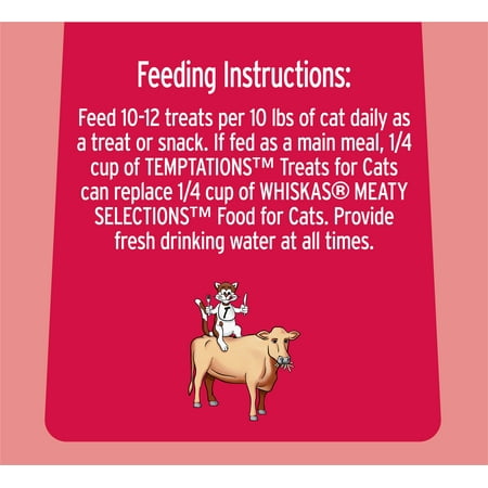 Temptations Classic Dry Hearty Beef Flavor Treats for Adult Cats, 3 oz., Shelf Stable, Plastic Pouch