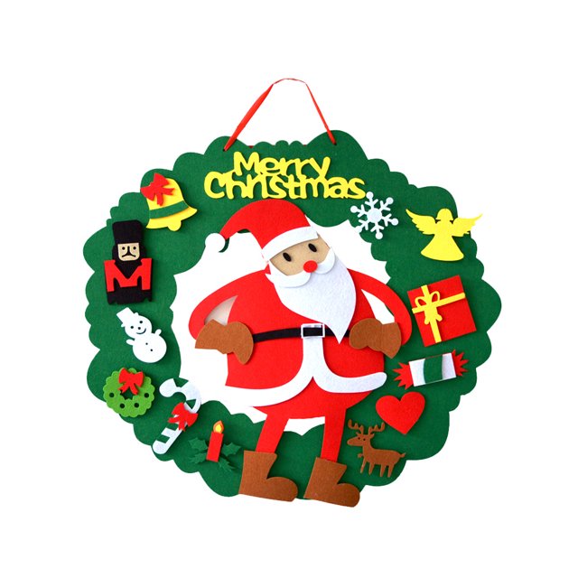 Árbol de Navidad de fieltro DIY Adornos de Navidad desmontables para colgar en la pared para decoraciones de hogar para niños Toddle, C Jumpingount HA000422-03B