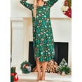 thumbnail image 5 of Avidlove Womens Long Sleeve Nightgown Christmas Green Nightshirts T-shirt Dress Sleepwear with Pockets, 5 of 8
