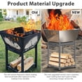 thumbnail image 3 of 2-in-1 Portable Stainless Steel Square Fire Pit with Grill, Ash Pan and Wood Storage for Backyard, Patio and Camping, 3 of 8