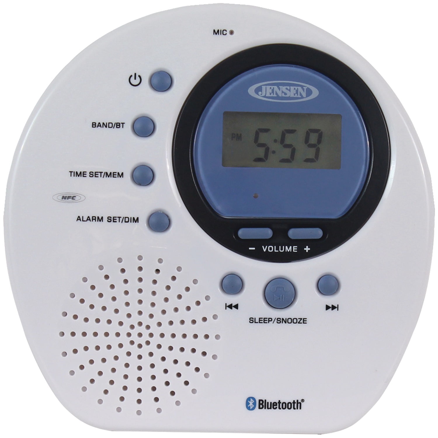 SHOWER WATER RESISTANT AM/FM RADIO LCD DIGITAL CLOCK FOG FREE MIRROR BLUE NEW 