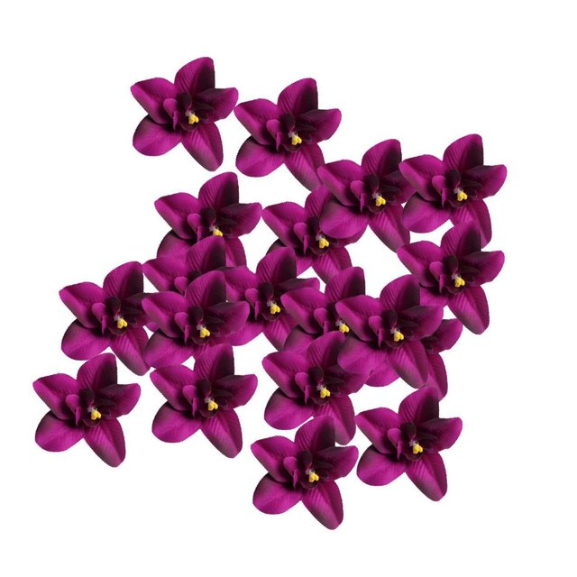 fastboy 20pcs Artificial Silk Orchid Flower Heads DIY Decor for Wedding Purple 1Set
