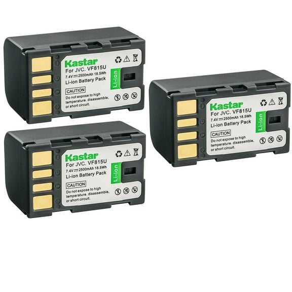 Kastar BN-VF815 Battery 3-Pack Replacement for JVC BN-VF808 BN-VF808U BN-VF815 BN-VF815U BN-VF823 BN-VF823U BN-VF915 BN-VF915U BN-VF923 BN-VF923U Battery, JVC GZ-MS130AUS GZ-MS130B Camera