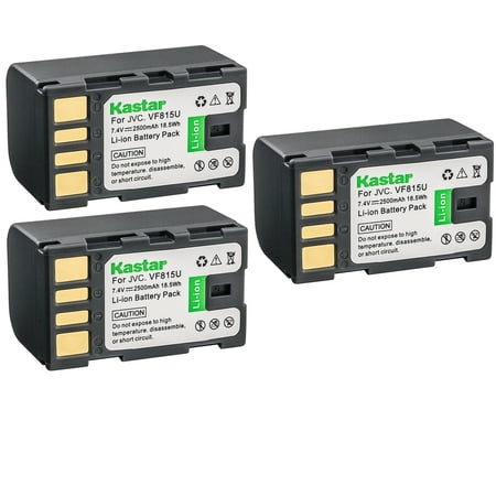 Kastar BN-VF815 Battery 3-Pack Replacement for JVC GZ-MG148EK GZ-MG148EX GZ-MG148US GZ-MG150 GZ-MG150EF GZ-MG150EK GZ-MG150EX GZ-MG150US GZ-MG155 GZ-MG155A GZ-MG155AC GZ-MG155EK GZ-MG155EX Camera