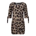 thumbnail image 5 of Lilgiuy Oversized Dress for Women Summer Fashion Casual Round Neck Half Sleeve Bandage Leopard Print Loose Dress, 5 of 5