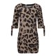 thumbnail image 4 of Honeeladyy - Vestido informal con estampado de leopardo para mujer, camiseta holgada de verano, manga corta, cuello redondo, minivestidos de calle, color caqui, 4 of 8