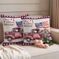 thumbnail image 2 of Independence Day Pillow Covers 2 Pack USA Flag Red Truck Flower Pillowcase Waterproof Outdoor Throw Pillow Cover for Patio Garden Square Cushion 26”x26”, 2 of 9