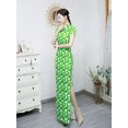 thumbnail image 4 of Women's Green Vintage Floral Qipao Dress - Bridal/Cheongsam Summer Maxi Evening Gown with Short Sleeves & Slit for Wedding Guest, Garden Party, Cultural Events & Formal Occasions, 4 of 8