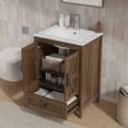 thumbnail image 5 of KIGOTY 24" Modern Bathroom Vanity with Ceramic Basin, Free Standing Bathroom Storage Cabinet with with 2 Soft-Closing Doors and 1 Drawer, Brown, 5 of 7