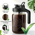 thumbnail image 3 of Cold Brew Coffee Maker 64 Oz Wide Mouth Mason Jar Pitcher With stainless steel Filter 2 Quart Airtight & Leak-Proof cold brew pitcher with pour spout lid and handle For iced Coffee Tea and lemonade, 3 of 4