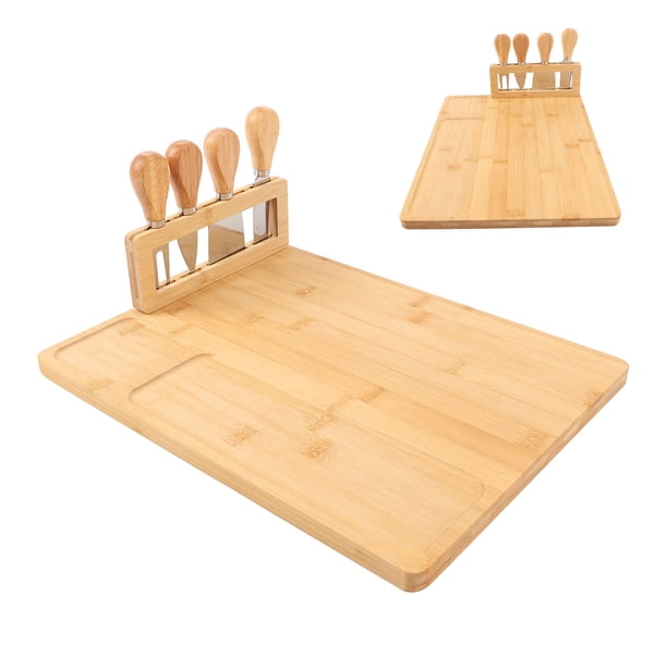 Tabla de quesos plato de queso multiusos fácil de limpiar rectangular 3 áreas separadas con cuchillos para festivales Anggrek Otros