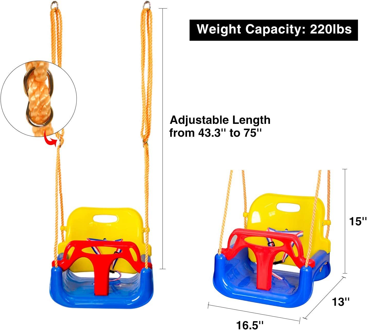 Jugaad Life 3-in-1 Toddler Swing Seat with Tree Straps photo 7
