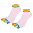thumbnail image 7 of 4 Pairs Full Finger Toe Socks Men Women Non Slip Sticky Five Toe Socks for Sport Daily Fit Mutlicolor Light Pink, 7 of 7