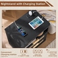 thumbnail image 5 of Rattan Nightstand, Boho Bedside Table with Open Shelf 2 Drawers, Rattan End Table Nightstand, Rattan Bedside Table with Charging Station, for Bedroom, Black, 5 of 9