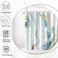 thumbnail image 4 of Marble Shower Curtain, Abstract Modern White Blue and Gold Marble Shower Curtain Set for Bathroom Ink Texture Waterproof Polyester Fabric Bathroom Decor with Hooks, 72x84 Inch, 4 of 6
