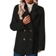 thumbnail image 1 of Abrigo de Felpa para Mujer, Cómodo, Informal, Cálido, con Cuello de Traje, Cruzado, Medio. Negro XXL, 1 of 8