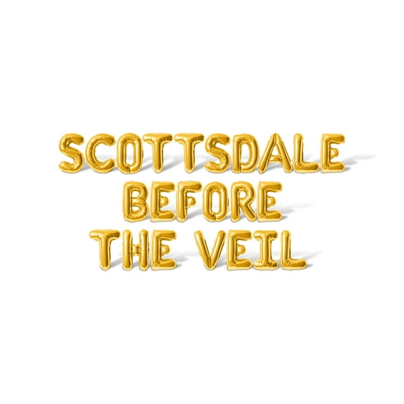 Letter Balloons - SCOTTSDALE BEFORE THE VEIL 16" Inch Alphabet Letters Foil Mylar Balloon Bachelorette or Bridal Shower Party Banner (Gold)
