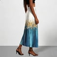 thumbnail image 4 of Axiiglly Maxi Skirts for Women High Waisted Satin Silk Floral Print Summer Beach Boho Flowy Long Skirts, S-2XL, 4 of 7
