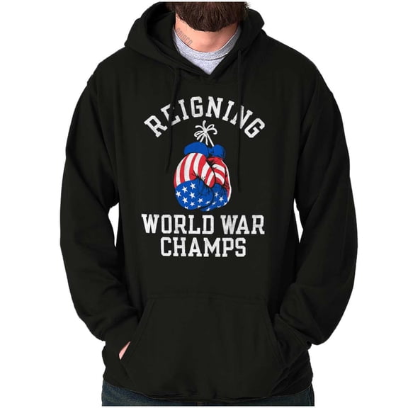 USA American Patriotic Boxing Gloves Unisex Plus Fleece Graphic Hoodie Brisco Brands 2X