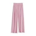 thumbnail image 4 of Diufon Womens Silk Wide Leg Pants Trendy Polka Dot Lounge Pants Elastic High Waist Trousers, 4 of 4
