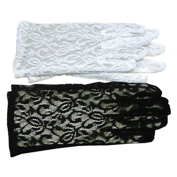Black Lace Gloves Adult Halloween Accessory