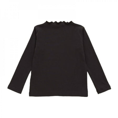 

Children Kids Girls Long Sleeve Solid T-Shirt Autumn Winter Baby Soft Casual Blouse Ruffle Neck Tops Toddler Baby Child Clothes