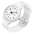 thumbnail image 1 of Reloj Digital Elegante Ultra Ligero Comodo Impermeable Correa Blanco Bisel Blanco Fondo Blanco, 1 of 4