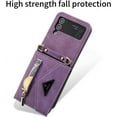 thumbnail image 4 of for Samsung Galaxy Z Flip 4 Wallet Case, Cute Luxury Business Leather Card Slot Card Package Phone Case with Lanyard Hard PC Bumper Anti-Fall Protector for Galaxy Z Flip 4 5G 2022 Women, 4 of 7