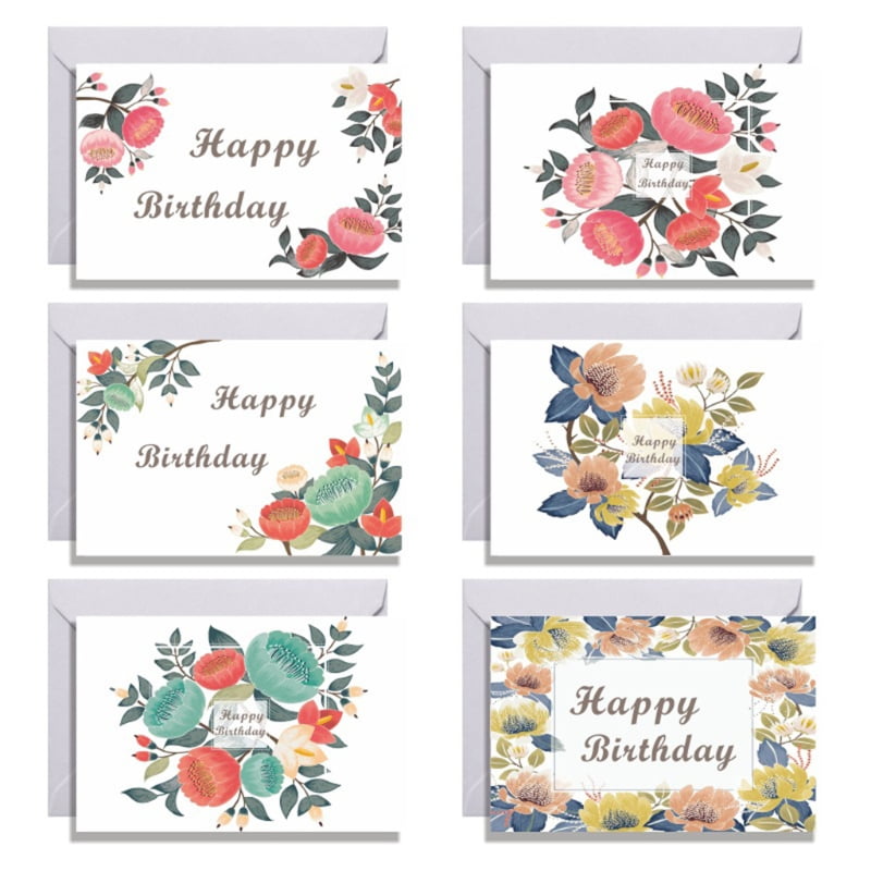 hgycpp happy birthday cards set with envelopes and stickers for adult simple birthday greeting card birthday gift favor walmart com