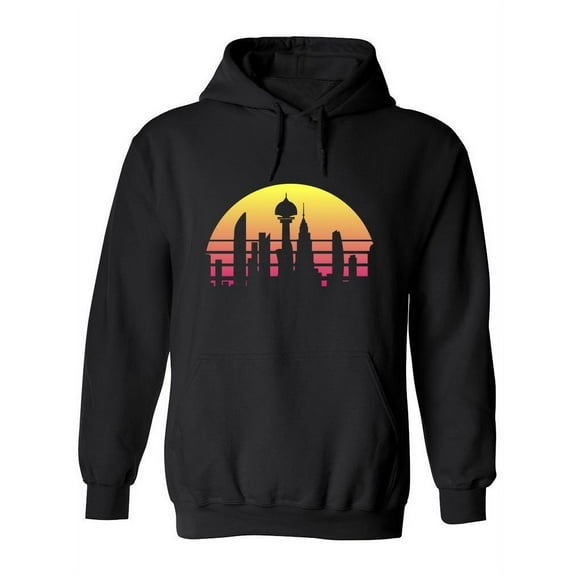 Vaporwave Cityscape Hoodie Women -Image by Shutterstock, Female 3X-Large