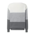 thumbnail image 5 of GDREDA Chandails d'Automne Col Rond Rayé Mignon Chandail d'Hiver pour Femmes Tendance 2024 avec Cordon Gris,m, 5 of 5