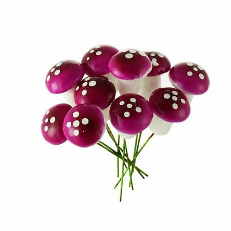 

WIURAY 8Pcs Mini Mushroom Purple Desktop dress up 8Pcs Mini Potted Plants Decor Colorful ornaments Miniature Foam Figurines Craft for Garden Decor