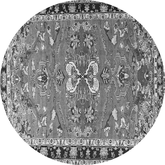 Ahgly Company Indoor Round Persian Gray Traditional Area Rugs, 3' Round