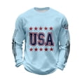 thumbnail image 3 of BUWTTED Men's Shirts USA Flag Graphic Independence Day Knit Tee Casual Slim Fit Long Sleeve Crew Neck Blue Shirt XXL, 3 of 3
