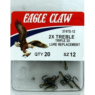 eagle claw osprey fishing hook Eagle Claw Lazer 2x Treble Reg Shank Curved Point Hook, Bronze, Size 5/0,  5-Pack
