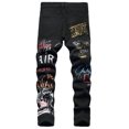 thumbnail image 2 of Pantalones vaqueros rasgados elásticos de alta calidad para hombre, Jeans de estilo Hip Hop juvenil, color negro, 2023, 2 of 5