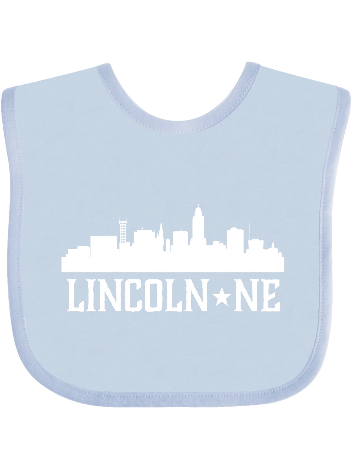 Inktastic Lincoln Nebraska Skyline NE Cities Gift Baby Boy or Baby Girl Bib