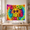 thumbnail image 5 of Yellow Smiley Face Against Neon Paint Splatter, Energetic Psychedelic for Pop Art Fans, Retro Pop Art Decor, Housewarming Gift Tapestry Wall Hanging for Bedroom and Living Room, 5 of 7