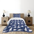 thumbnail image 4 of Ambesonne Shark Quilted Bedspread Set 2 Pcs, Various Gestures Humorous, Twin Size, Violet Blue White, 4 of 5
