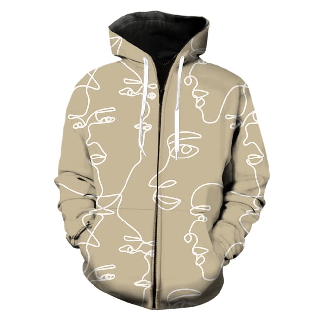 Sudadera con capucha y cremallera para hombre, estilo urbano, estilo Harajuku, informal, de gran tamaño, con estampado 3D, gran oferta, unisex, 2024