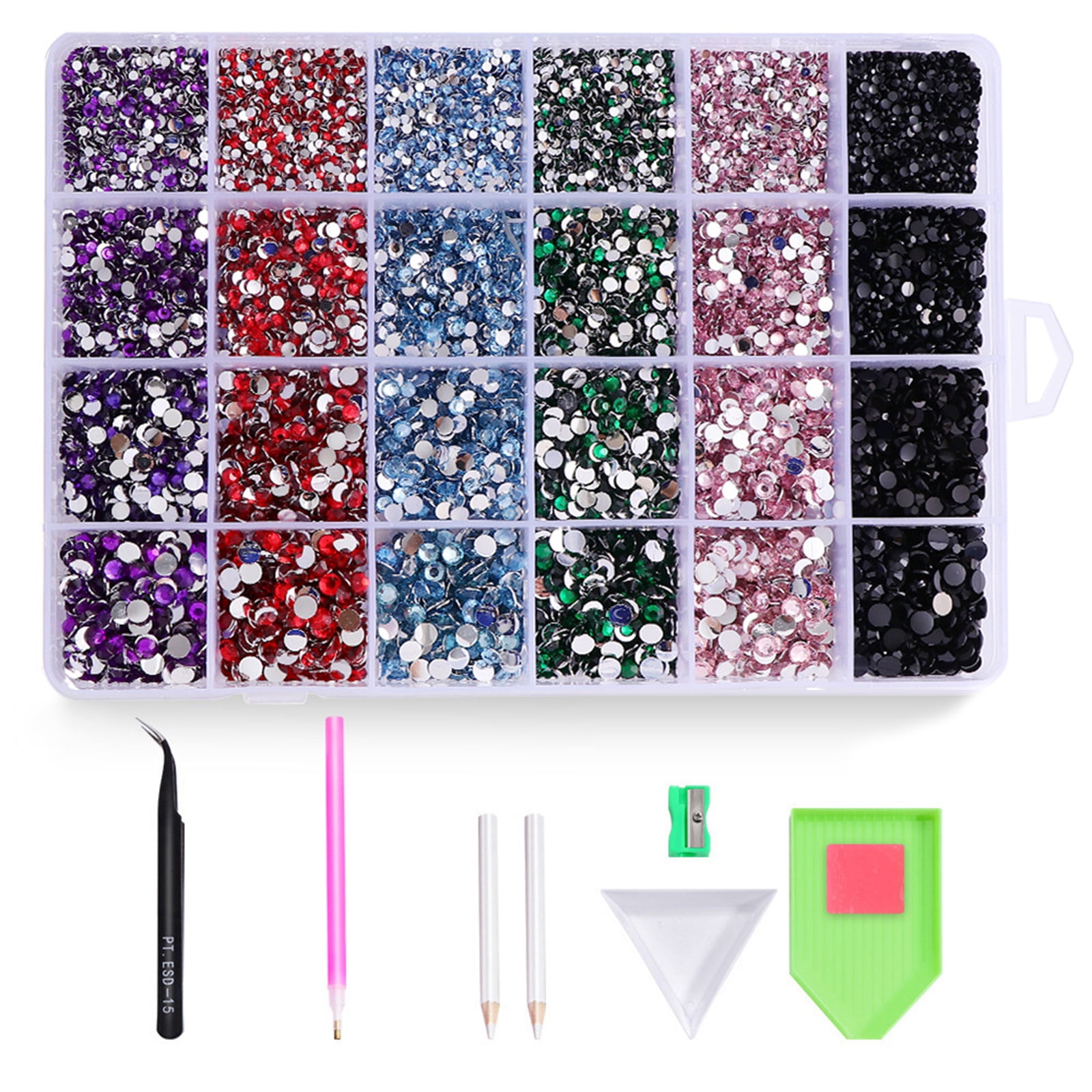 ROZYARD 20000pcs/Box 3mm AB Clear Resin Rhinestones Nail Art Crystal Kit With Glue