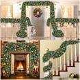 thumbnail image 4 of Christmas Rattan Garland with Led Light Outdoor 2.7m Christmas Rattan Decoration Garland for Stair Railing Fireplace Door Windows, 4 of 9