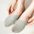 thumbnail image 6 of 5 Pairs of Socks White Cotton No Show Socks for Women Cotton Mesh Ventilating Liner Socks No Slip Low Cut Socks for Sneakers 5 Pairs, 6 of 8