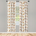thumbnail image 4 of Ambesonne Autumn Window Curtains, Colorful Mushroom Fall Art, Each 28" W x 84" L, Warm Taupe Brown and Coral, 4 of 4