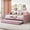 Pink, variant on MODERNLUXE Twin Size Daybed with Trundle,Velvet Tufted Upholstered Sofabed with USB Charging Ports,Wood Slat Support,No Box Spring Needed,Pink