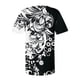 thumbnail image 4 of ICHUANYI Clearance Women Fashion Casual Print Round Neck Loose Short Sleeve T-shirt Top Blouse Pullover(Black, S) ICHUANYI WER2023080808606, 4 of 5