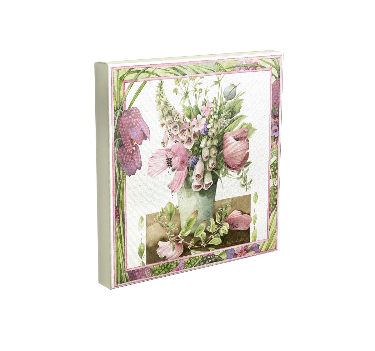 Marjolein Bastin Birdhouse Bouquet 10 x 10 Gallery Wrapped Canvas